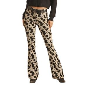 Rock and Roll Denim Cowhide Flare Jean 25x32
